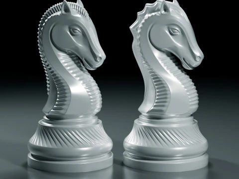 Royal Chess Knight Set 3D Print Model