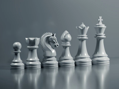 Grand Chess Pieces Set 3D Print Model