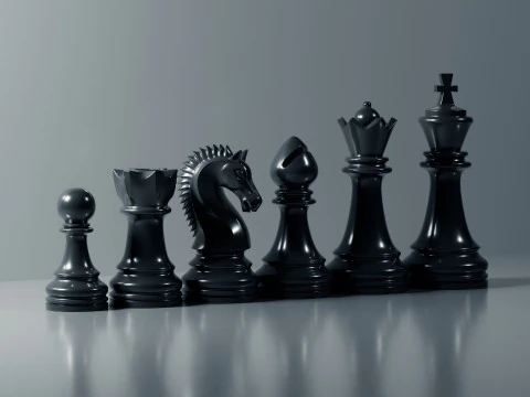 Grand Chess Pieces Set 3D Print Model