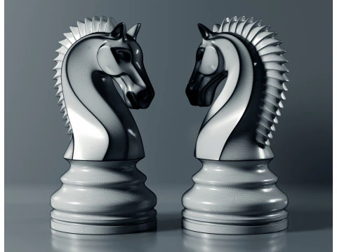 Grand Chess Pieces Set 3D Print Model
