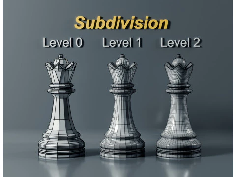 Grand Chess Pieces Set 3D Print Model