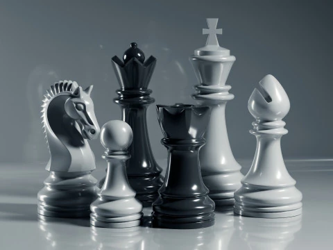 Grand Chess Pieces Set 3D Print Model