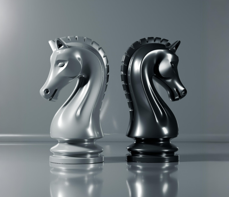 简单的国际象棋骑士棋子 3D 打印模型 .c4d .max .obj .3ds .fbx .stl .blend 