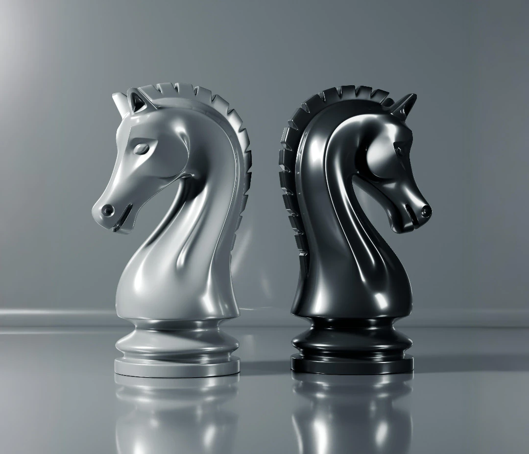 Simple Chess Knight Piece 3D Print Model .c4d .max .obj .3ds .fbx .stl .blend 