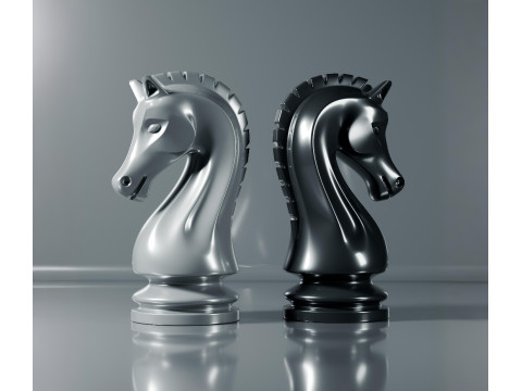 Eenvoudig schaakridderstuk 3D printmodel