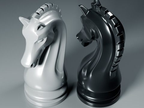 简单的国际象棋骑士棋子 3D 打印模型