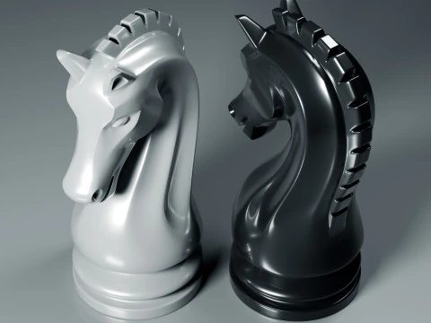 Simple Chess Knight Piece 3D Print Model