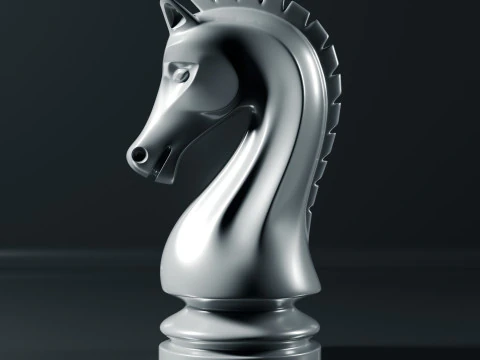 Simple Chess Knight Piece 3D Print Model