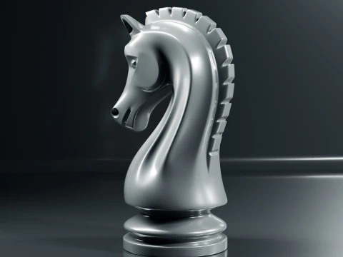 Simple Chess Knight Piece 3D Print Model