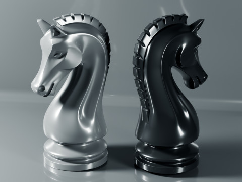 简单的国际象棋骑士棋子 3D 打印模型