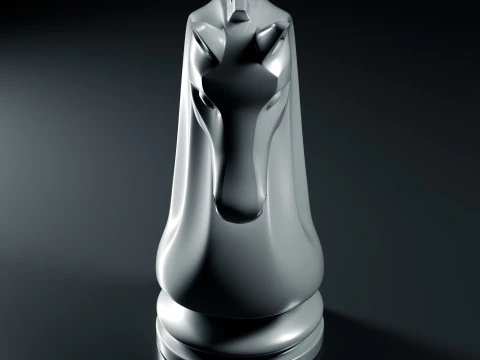Simple Chess Knight Piece 3D Print Model