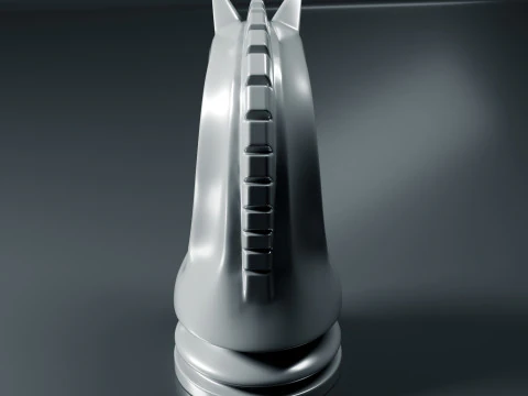 Simple Chess Knight Piece 3D Print Model