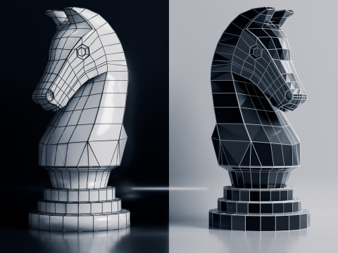 नोवा शतरंज मोहरे सेट 3D प्रिंट मॉडल