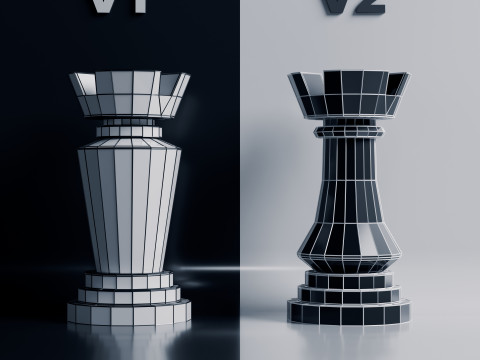 नोवा शतरंज मोहरे सेट 3D प्रिंट मॉडल