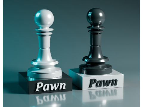 Set Bidak Catur Utama Model Cetak 3D