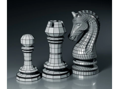 Prime Chess Pieces Set 3D Print Model