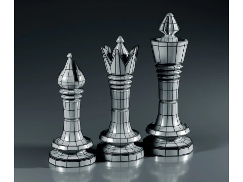 Prime Chess Pieces Set 3D Print Model