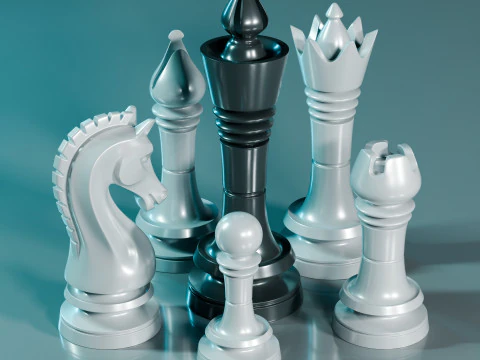Prime Chess Pieces Set 3D Print Model
