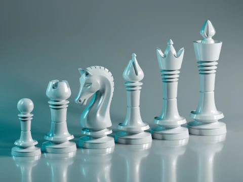 Prime Chess Pieces Set 3D Print Model