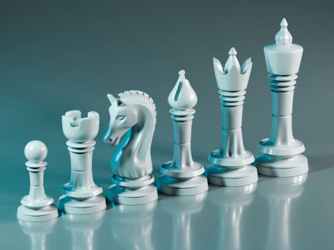 Prime Chess Pieces Set 3D Print Model