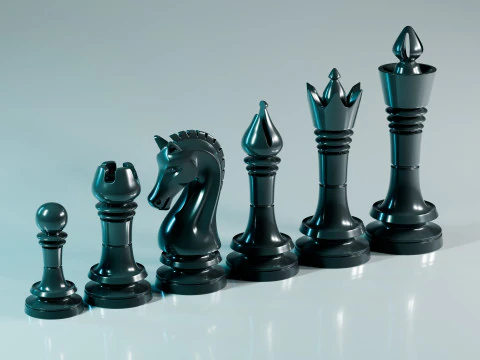 Prime Chess Pieces Set 3D Print Model