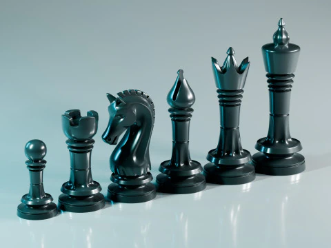 Prime Chess Pieces Set 3D Print Model