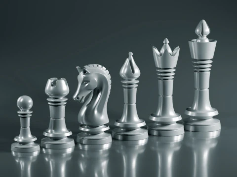Prime Chess Pieces Set 3D Print Model