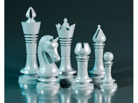 Prime Chess Pieces Set 3D Print Model