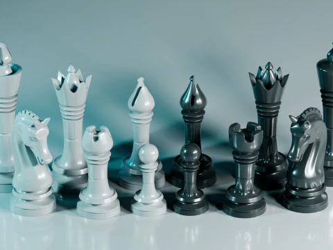Prime Chess Pieces Set 3D Print Model