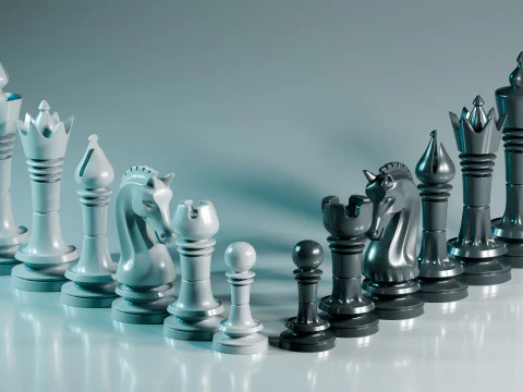 Prime Chess Pieces Set 3D Print Model