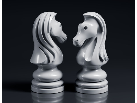 에어론 나이트 체스 말 3D 프린트 모델