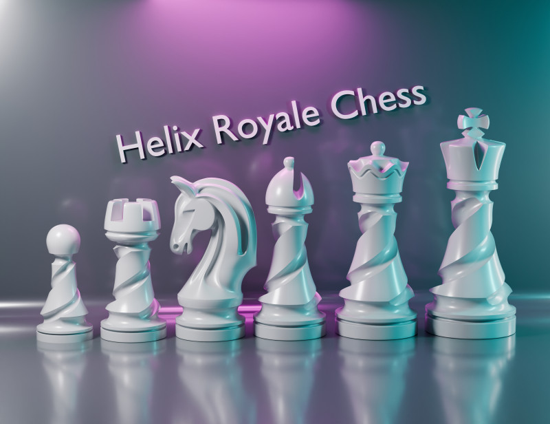 Helix Royale Chess Pieces 3D Print Model .c4d .max .obj .3ds .fbx .stl .blend 