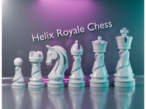 Peças de xadrez Helix Royale Modelo de Impressão 3D