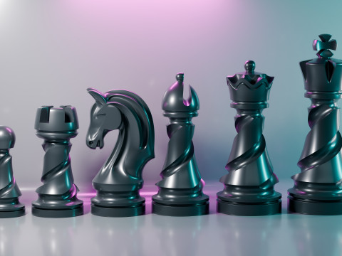 Helix Royale Chess Pieces 3D Print Model
