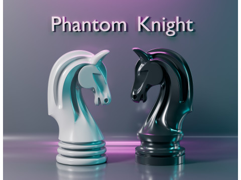 Pièce du chevalier d'échecs fantôme Modèles 3D en vedette