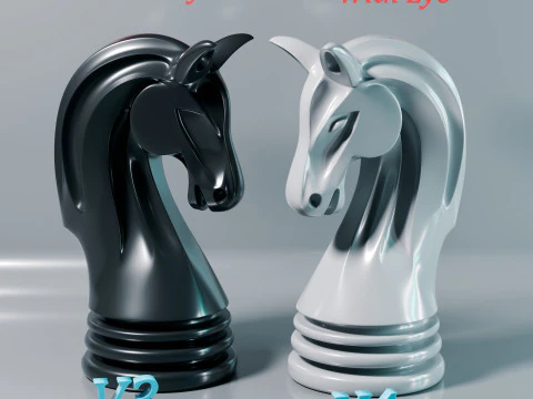 Phantom Chess Knight piece 3D Print Model