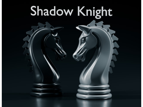 Pièce d'échecs du Chevalier de l'Ombre Modèles 3D en vedette