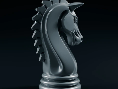 Shadow Knight Chess Piece 3D Print Model
