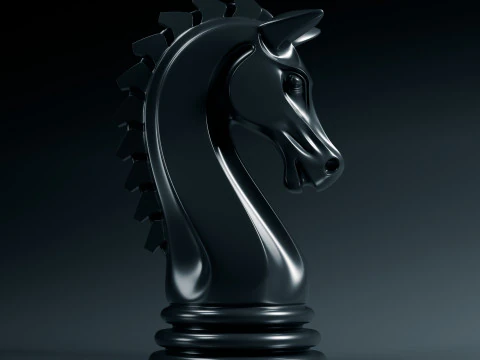 Shadow Knight Chess Piece 3D Print Model