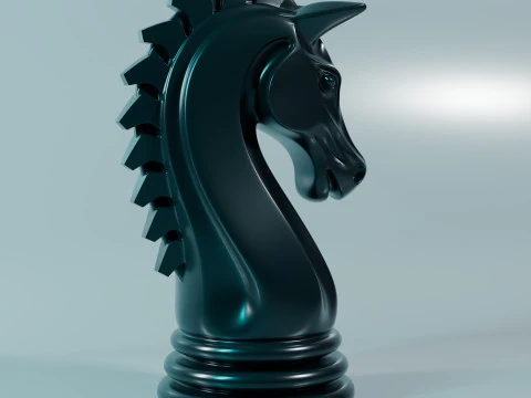 Shadow Knight Chess Piece 3D Print Model