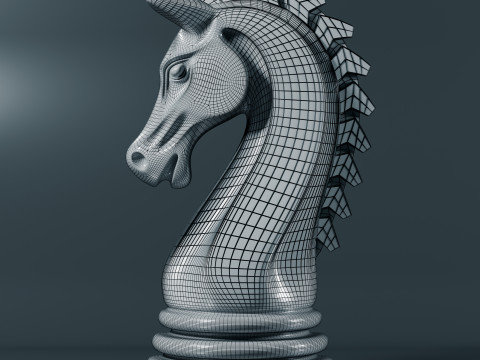 Schaduwridder schaakstuk 3D printmodel