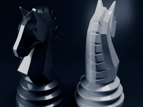 Уникальная шахматная фигура рыцаря 3D Принт Модель