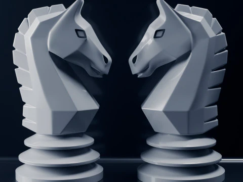 Уникальная шахматная фигура рыцаря 3D Принт Модель