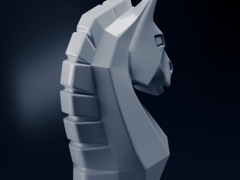 Bidak Catur Ksatria yang Unik Model Cetak 3D