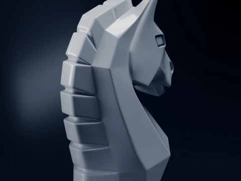 Уникальная шахматная фигура рыцаря 3D Принт Модель