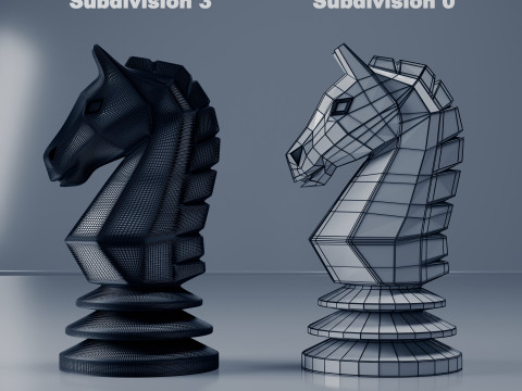 Bidak Catur Ksatria yang Unik Model Cetak 3D