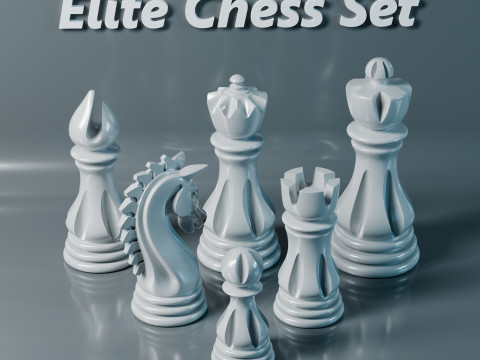 Set di pezzi degli scacchi d'élite Modello di stampa 3D