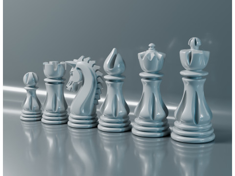 Set di pezzi degli scacchi d'élite Modello di stampa 3D