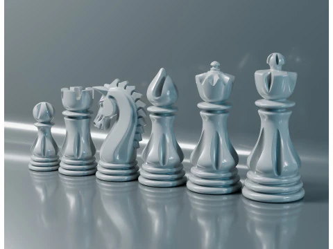 Elite Chess Pieces Set 3D Print Model