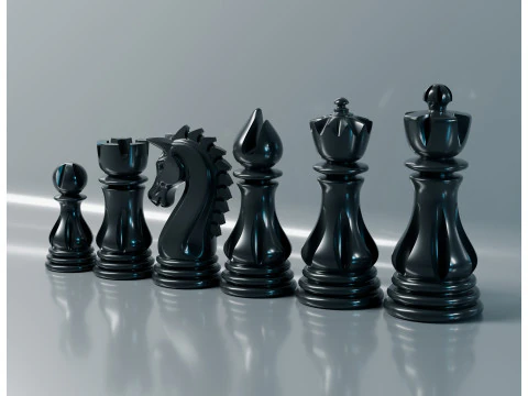 Elite Chess Pieces Set 3D Print Model